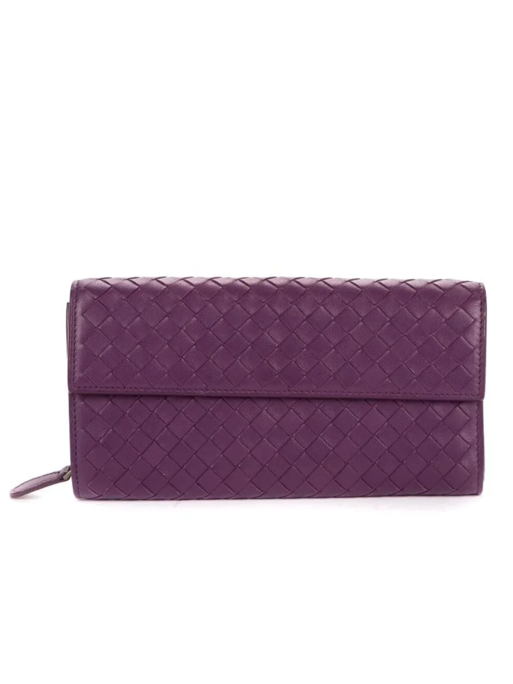 Bottega Veneta Giant Continental Flap Purple Intrecciato Calfskin Leathera